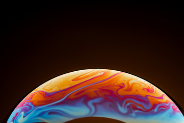 Half of a soap bubble, an abstract semicircle background. The model of the cosmos or the planets