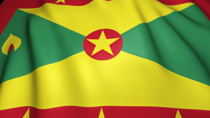 Waving realistic Grenada  flag on background, 3d illustration