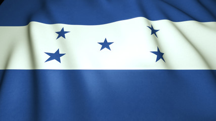 Waving realistic Honduras  flag on background, 3d illustration