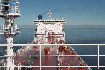 tanker is filled with liquefied natural gas, transporting gas by sea. © Deniz