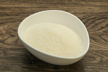 White sugar in the bowl