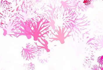 Light Pink vector abstract backdrop with branches.