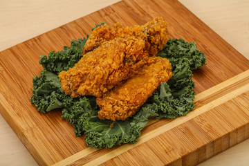 Hot fried crispy chicken wings