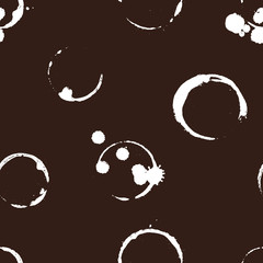 Cup or glass stains pattern. Grunge stains seamless background. Coffee. Wine. Water. Juice. Coffee or tea cup. Wine glass stain. Splatter. Splash. Drinks splash.