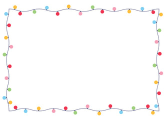Christmas Tree Lights. .Colorful Multicolor Christmas Tree Lights Garland Vector Illustration