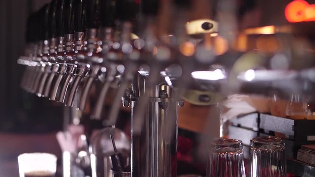 beer taps in the bar