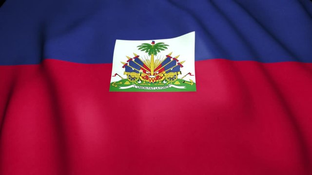Waving realistic Haiti flag in 4K , loop animation