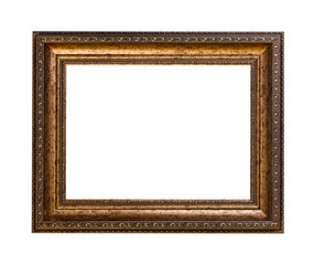 Vintage bronze frame with a pattern for text, picture, photo, image, text, isolated on a white background