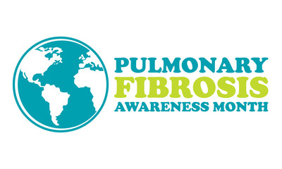 September is Pulmonary Fibrosis Awareness Month. Pulmonary fibrosis (PF) is a group of devastating lung diseases that cause scarring in the lungs. Poster, banner, background design. 