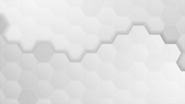 Grey geometric hexagons abstract technology motion design