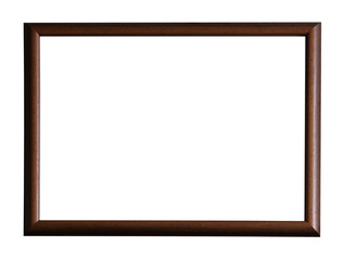 Thin dark brown, horizontal, classic frame for text, picture, photo, image, text, isolated on a white background
