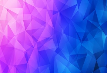 Light Pink, Blue vector abstract polygonal background.