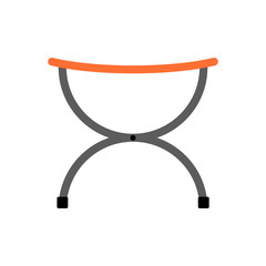 Foldable camping chair for hiking and traveling. Vector illustration.