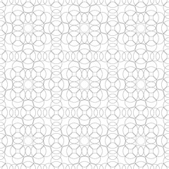 Vector geometric seamless pattern, background from circles, forming flowers