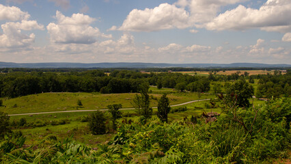 Fototapeta na wymiar Scenic view of a valley in Gettysburg