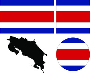map and flag of costa rica