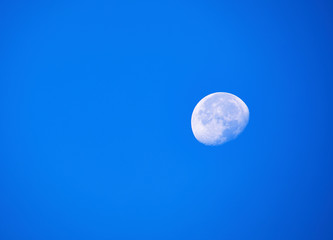 Waning Moon with Blue Sky