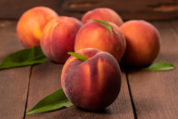 Fototapeta na wymiar Fresh juicy peaches