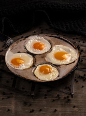 Fried egg in a frying pan