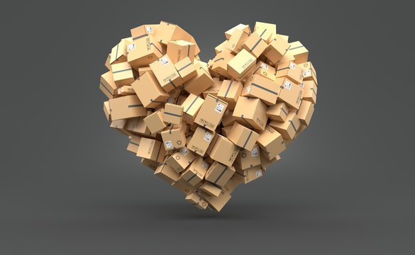 Packages in heart shape