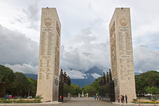 CARACAS, VENEZUELA - JULY 5, 2016: The Monumento a Los Proceres is seen at country capital city. This important monument was built in the 1940s.