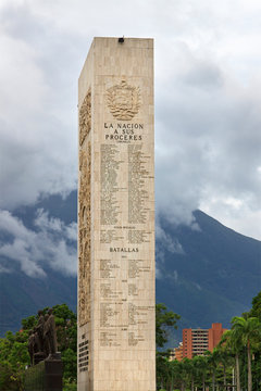 CARACAS, VENEZUELA - JULY 5, 2016: The Monumento a Los Proceres is seen at country capital city. This important monument was built in the 1940s.