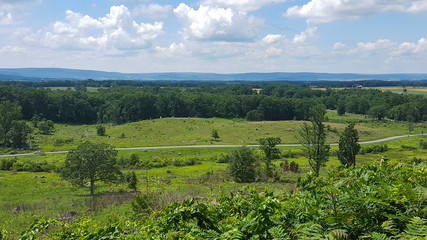 Scenic view of a valley in Gettysburg