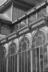 Detalle del Palacio de Cristal en Blanco y Negro