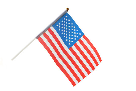 American flag for table isolated on white background