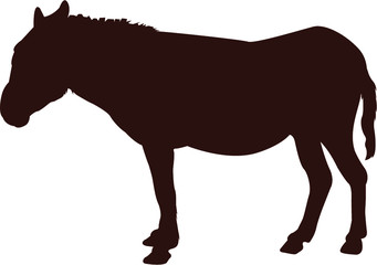 silhouette of a donkey