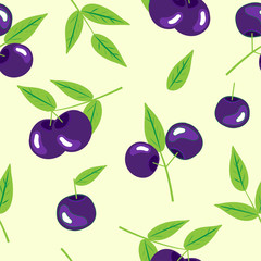 seamless pattern with blueberries. summer print for fabric. poster with berries