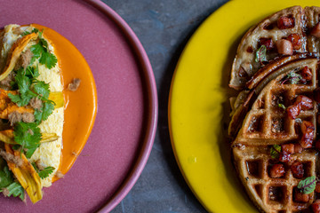 Huevos & waffles