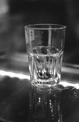 A glass for a tip in a coffee shop