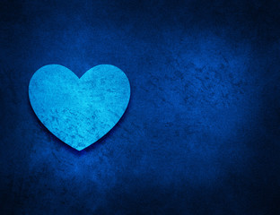 Heart icon artistic abstract blue grunge texture background