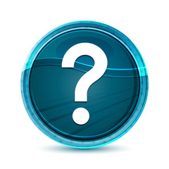 Question mark icon elegant glass blue round button vector design illustration