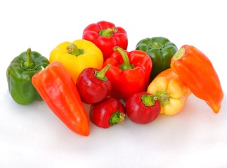 multicolor peppers,zzucchinies,egg-plants and other vegetables close up
