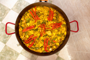 Valencian Paella, vegetable and meat