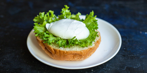 poached egg sandwich delicious snack ingredient natural product
portion
serving size organic eating healthy top view place for text copy space