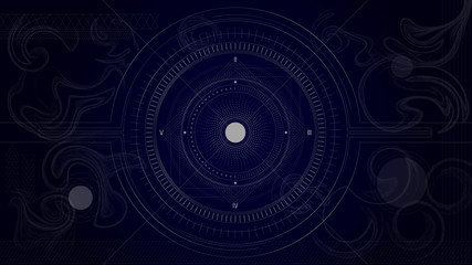 Solar system. Line art. Abstract. © GurgenTorosyan