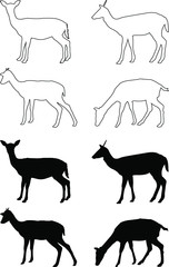 deer animals silhouettes