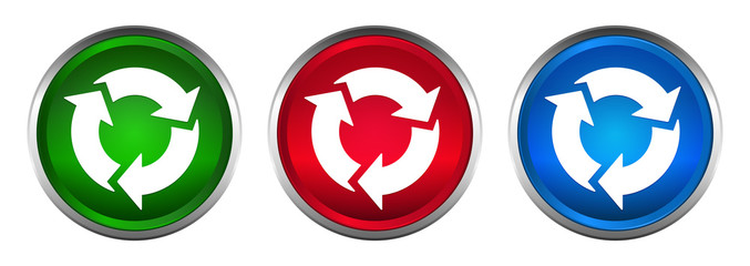 Refresh icon supreme round button set design illustration