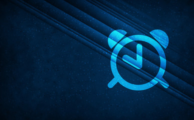 Alarm clock icon natural sky light abstract dark blue background stripes pattern illustration