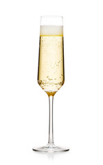 Glass of champagne isolated on white