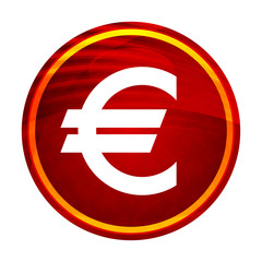 Euro sign icon creative red round button illustration design