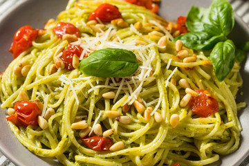Healthy Homemade Basil Pesto Pasta