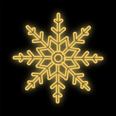 Bright heart. Neon sign. Retro neon sign Snowflake on purple background. Design element for your discount proposition. Ready for your design, banner. Vector illustration