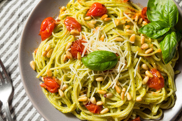 Healthy Homemade Basil Pesto Pasta