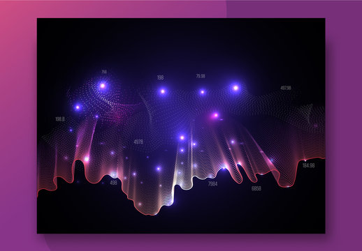 Shiny Waves on Purple Background