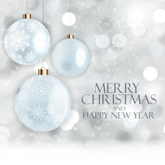 Holiday New Year and Merry Christmas Background. Vector Illustration