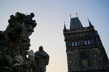 Charles Bridge Details at Dawn